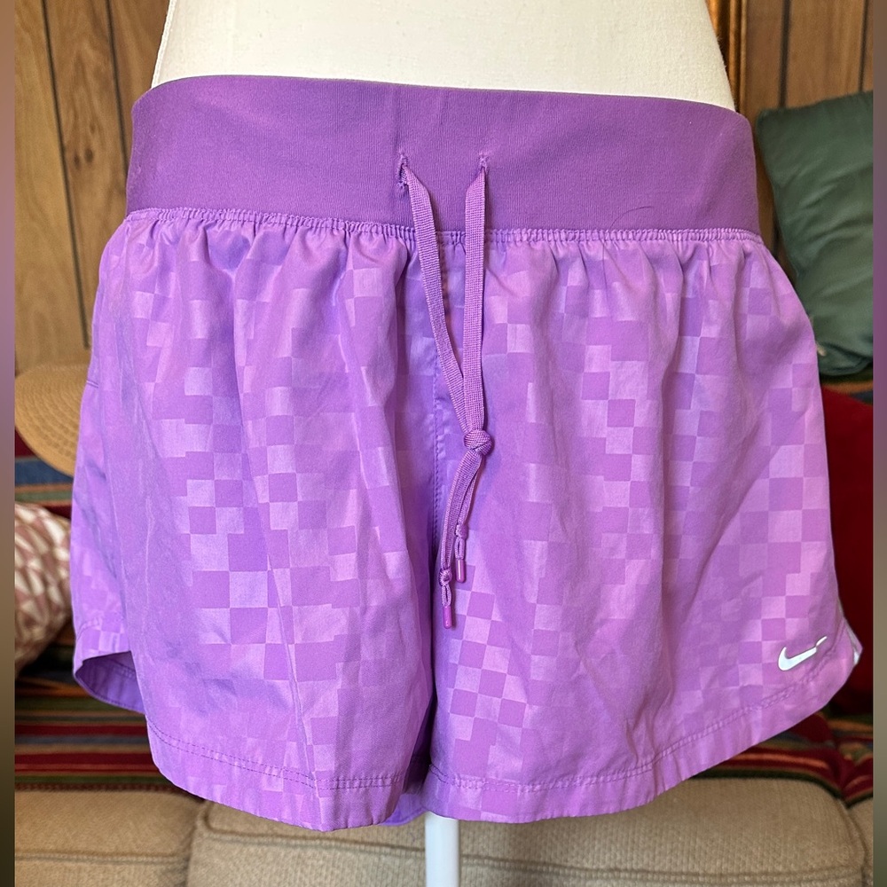 Nike Dri-Fit Purple Holographic Athletic Shorts w/ Full Panty. XL